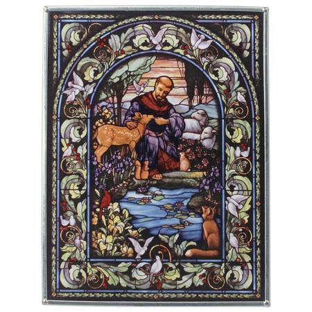 DESIGN TOSCANO Saint Francis, Patron Saint of Animals Art Glass GM1203